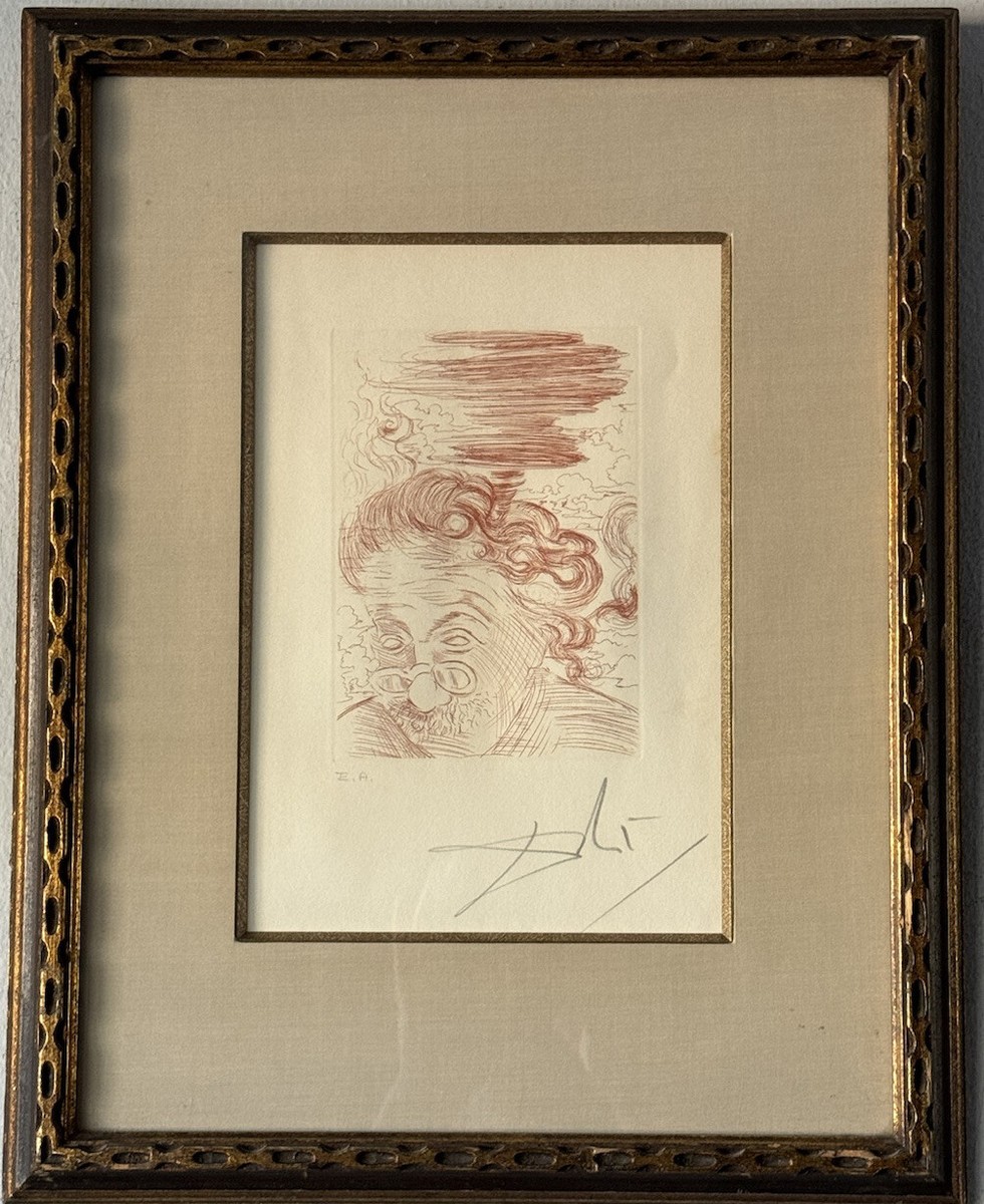 SALVADOR DALI VINTAGE MODERN SURREALIST LITHOGRAPH ETCHING OLD