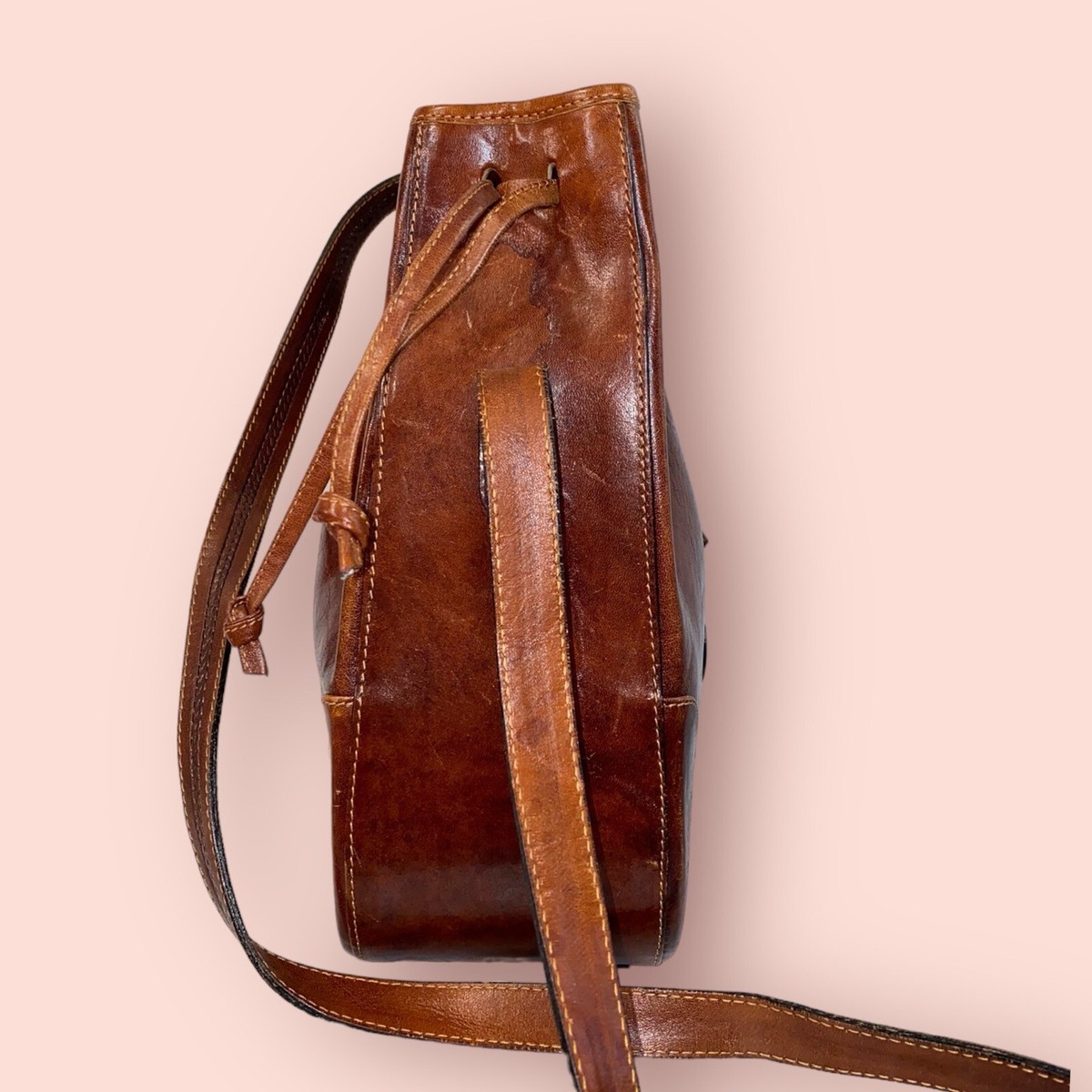 OROTON Australia Drawstring Bucket Bag Luxury Designer Brown