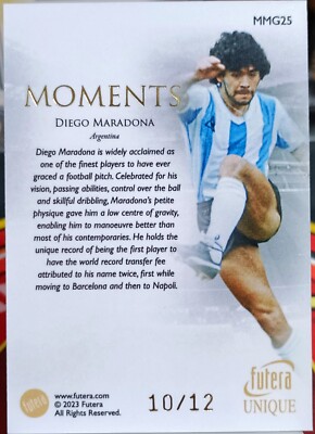 2023 Futera Unique #MMG25 DIEGO MARADONA Moments Gold Plated 2023 Futera Unique #MMG25 DIEGO MARADONA Moments Gold Plated