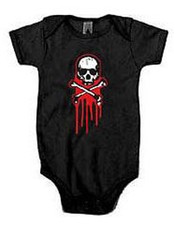 Baby Pirate Skull & Bones Drip Blood One Piec...