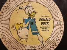 Vintage Walt Disney Donald Duck Automatic Point Counter/Spin Wheel Toy