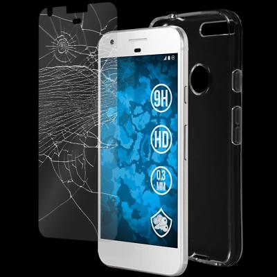 Schutz-Hülle Transparent Crystal Clear Cover Case + Glasfolie Schutzglas in klar