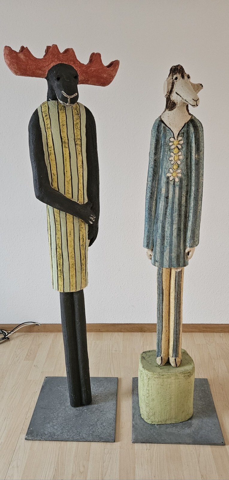 Ueli Schmutz (1932-2024) Elch und Schaf Gartenskulptur