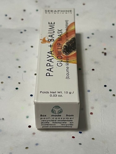 Seraphine Botanicals Papaya + Baume Glow Lip Mask, 15g/.53oz, New in Box - Picture 2 of 9