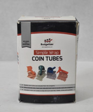 Budgetizer Simple Wrap Coin Tubes Sorters Assorted Color Coded w 100 Sleeves