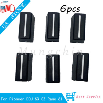 6pcs Fader Knob Cap For Pioneer DDJ-SX SZ Numark N4 NS6 NS7 V7 Denon (Black)