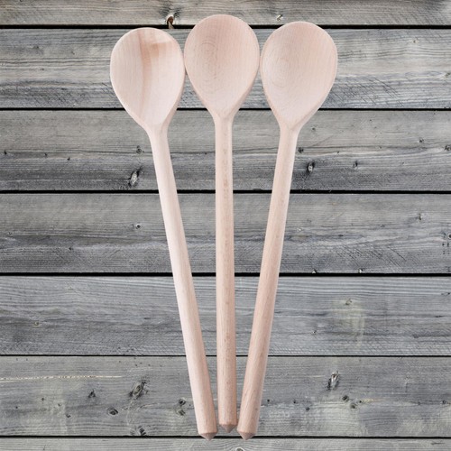 Regular Wooden Spoon 30cm (12") Long Beechwood Non-Stick Turner Kitchen Cooking - Picture 3 of 52