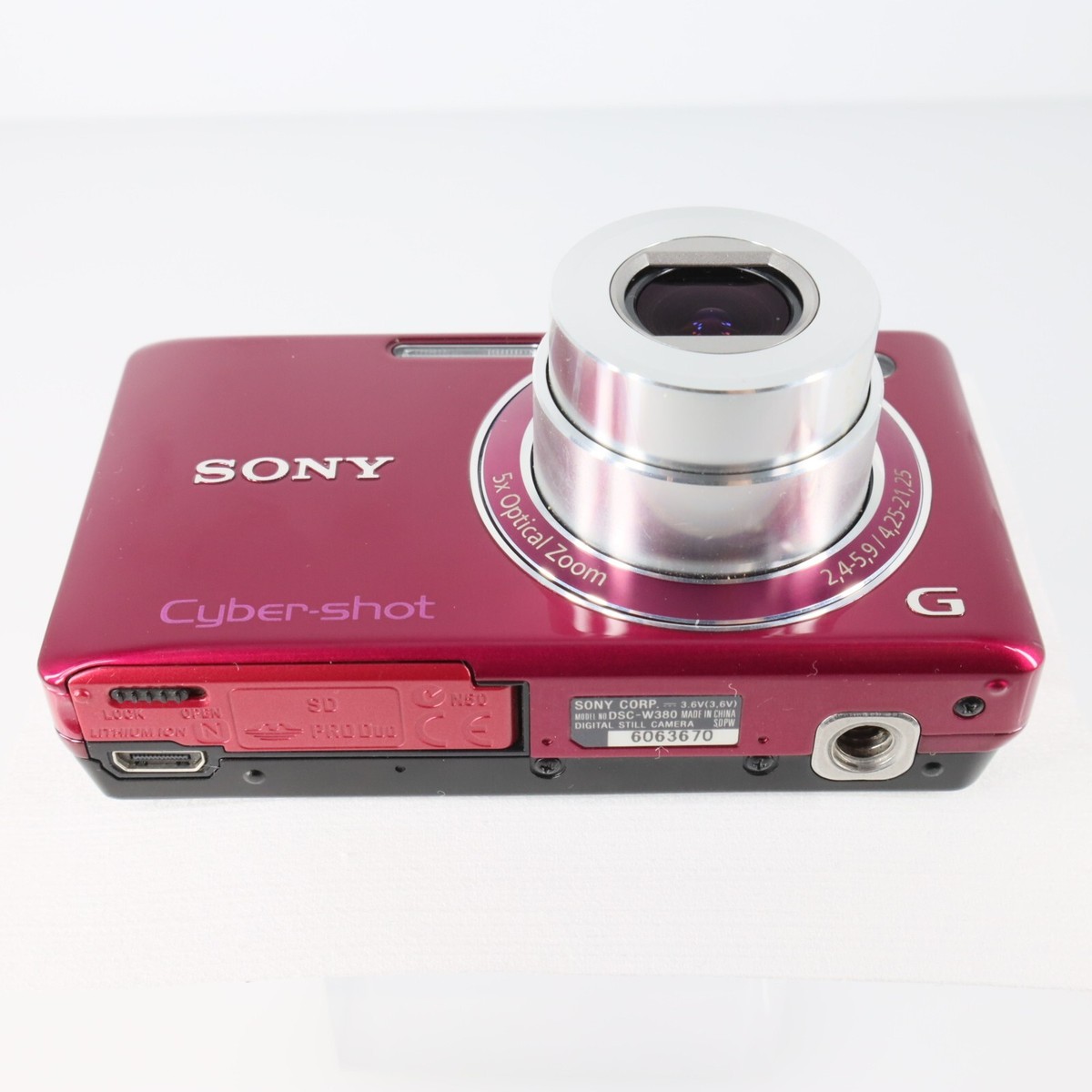 Mint] Sony Cyber-Shot DSC-W380 Rosa 14.1 Mp 5.0x Zoom Fotocamera