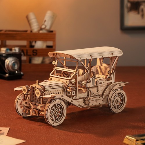 ROKR Wood Mechanical Car Model 3D Puzzle Self Assembly Kit Gear Building Toys - Picture 42 of 72
