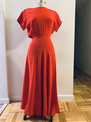 Linda Allard Ellen Tracy Red Silk Wrap Dress Vintage Dress 80s Does 40s S  pads | eBay