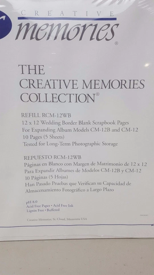 NIP Creative Memories Collections Wedding Border Blank  Pages 12 X12 RCM-12WB - Image 2 of 3