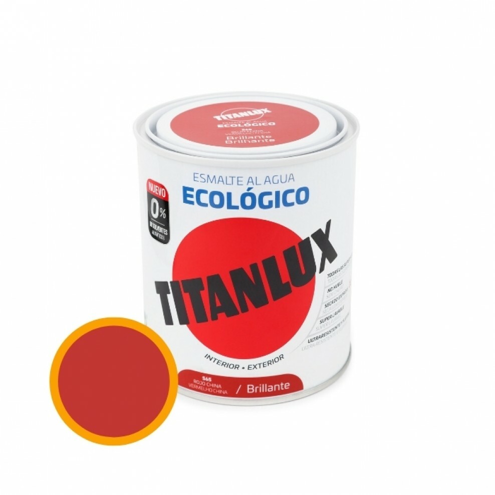 Titanlux - Esmalte Agua Ecologico Rojo China Brillante 750ML