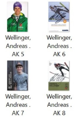 Andreas WELLINGER  (2)  2 Autogramm Bilder - Print Copys + 2 SKI - WM - AK