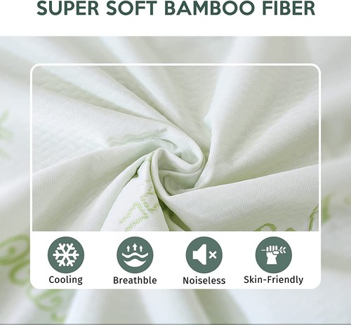 Bamboo Mattress Protector 100% Waterproof Cover Size King Queen Double Single - Picture 4 of 19