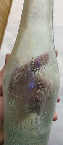 Jung Brewing Company Milwaukee WI Vintage Clear Glass Beer Bottle Embossed Logo - Picture 3 of 9