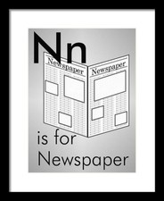 N is for Newspaper - Art Print Home Decor Wall Art -  frame not included 