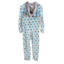 Justice Blue Koala Bear Flip Sequin One-Piece Fleece Pajamas Girl Size 12