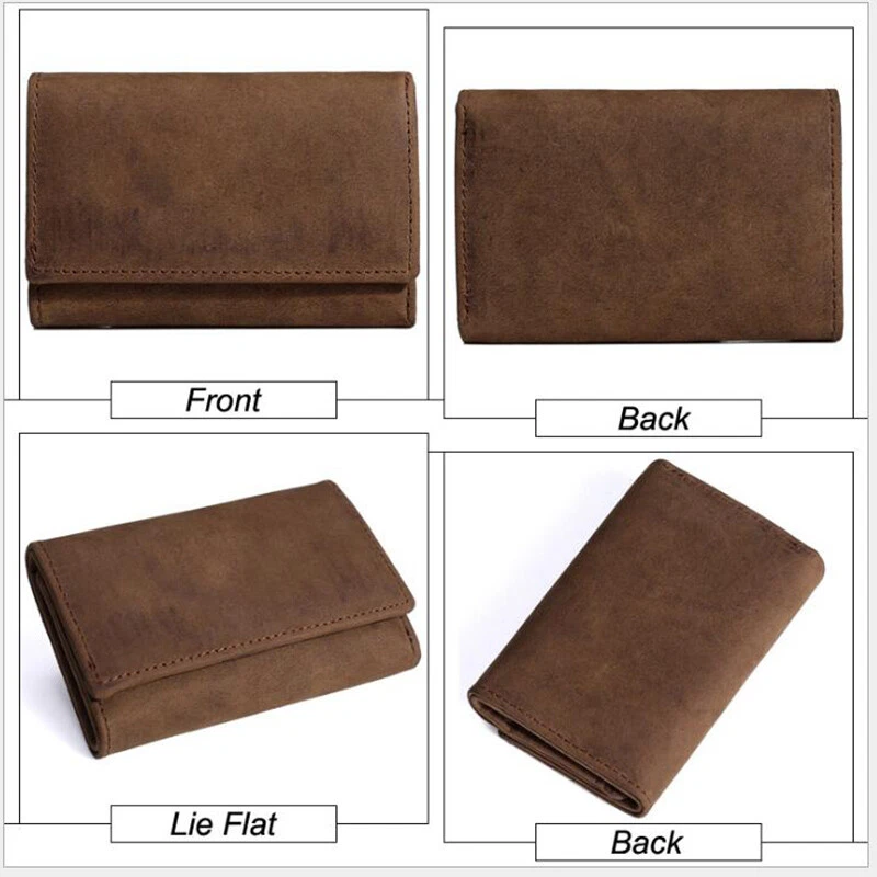 钥匙包钱包真皮钥匙链戒指盒便携式硬币拉链钱包 — 第 2/4 张图片