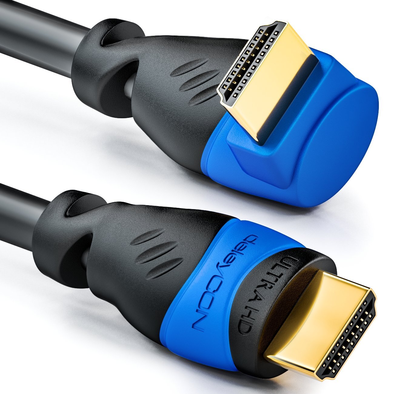 deleyCON 30m Cavo HDMI con un Angolo di 90° - Compatibile con HDMI 2.0/1.4 - ...