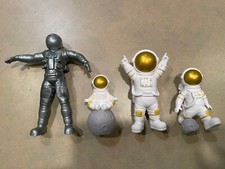 Astronaut Figurines Rubber Resin NASA Space X 4 Used