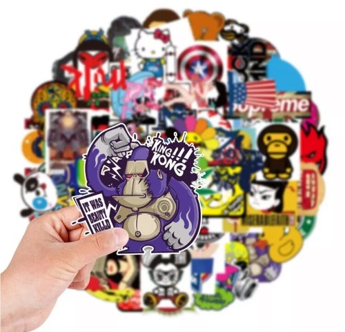 Posten 50 zufällige Vinyl Laptop Skateboard Aufkleber Bombe Gepäck Aufkleber Dope Sticker - Bild 26 von 72