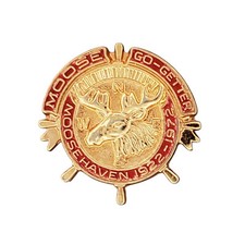 Vintage Moosehaven 1922-1972 Moose Go-Getter Lapel Pin Gold Loyal Order of Moose