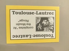 PERSPECTIVE Time Line Game TOULOUSE-LAUTREC 1992 card used History free ship