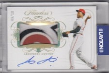 2020 Panini Flawless Horizontal Rookie Patch Auto. Gold #3 Aristides Aquino /10