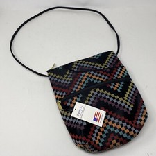 Danny K Beverly Hills Tapestry Shoulder Bag Purse Colorful Zig Zag Made In USA