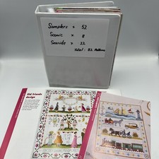 Embroidery Cross Stitch Patterns x 82 Collection in Folder - Samplers Vgc