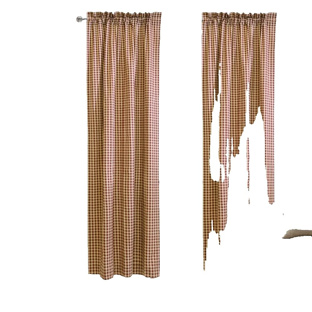 Ventana Moderna a Rayas de Algodón Cortinas