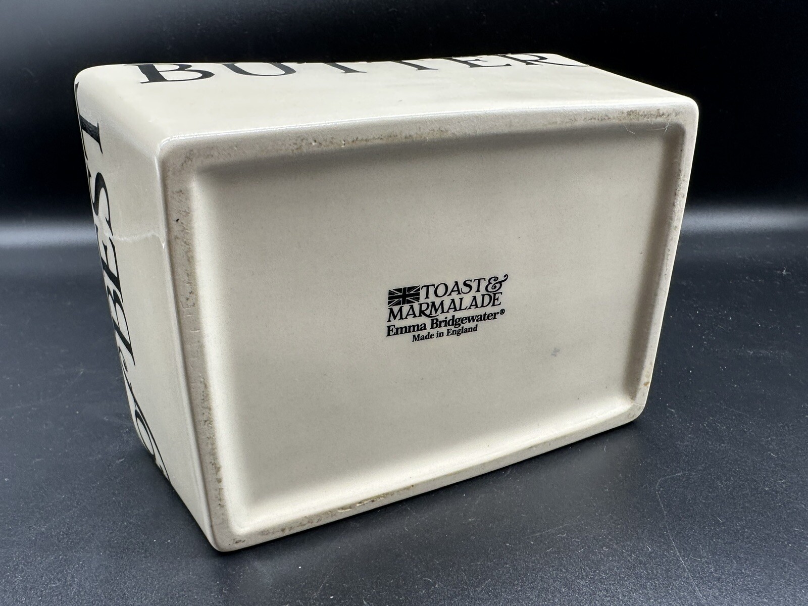 Emma Bridgewater Black Toast & Marmalade Large Butter Dish 1/2 Lb Of