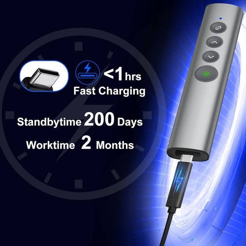 Powerful USB-C & A Laser Pointer Clicker for Engaging Presentations, 328FT Range - Picture 8 of 9