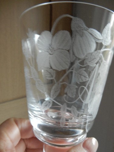Dartington Glass Water Rummer Goblet The Month APRIL Pam Baker Hand Engraved - Picture 10 of 11