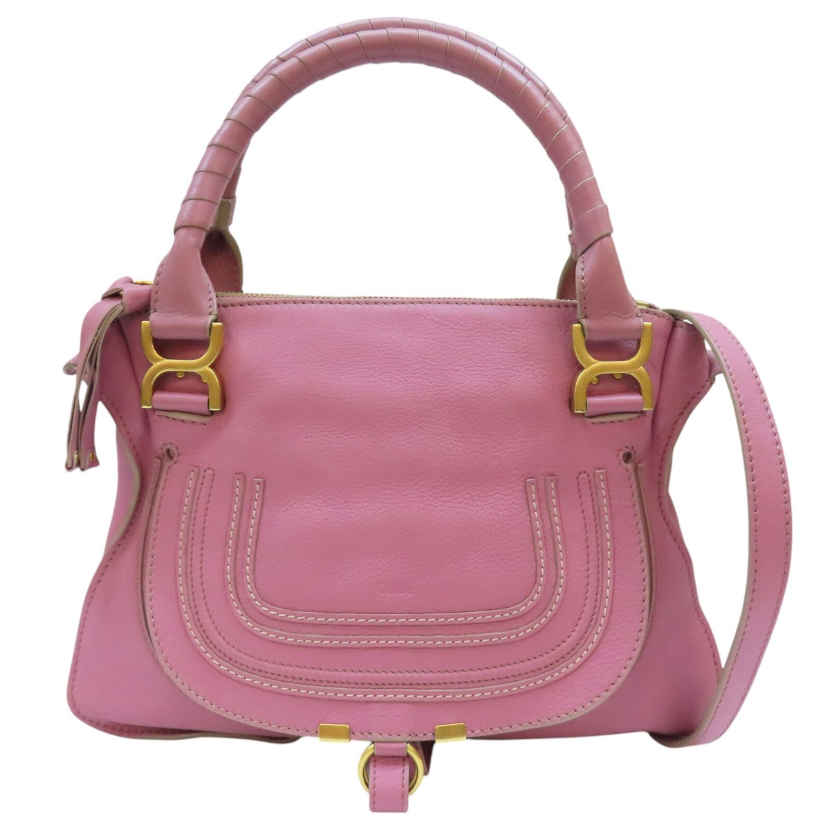 【関税&送料込】Chloe Antiqued Pink Leather Medium Marcie Ha CHLOE Marcie Shoulder Handbag Calfskin Pink Purple | eBay