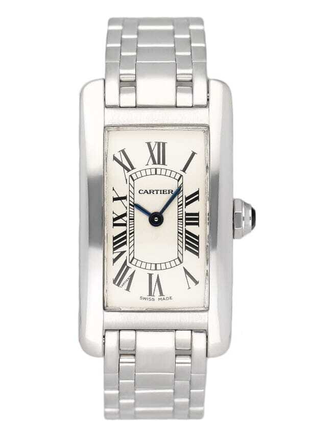 Cartier Tank Americaine Small White Gold Ladies Watch W26019L1-image