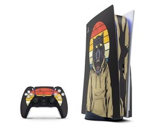 Wolf Theme PS5 Skin - Retro Wolf Skin Decal For PlayStation 5 Slim