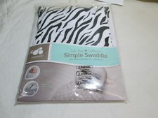 Just Born Cotton Simple Swaddle  Black and White Zebra Print 0-6 Month New