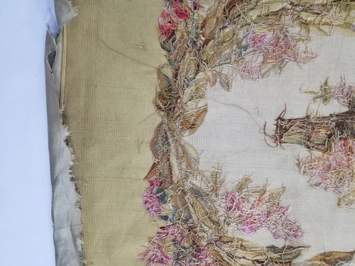 Antique French Aubusson Floral Chair Cover Tapestry 70x54cm - Picture 13 of 13