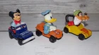 3 Vintage Disney Matchbox Diecast Metal Cars 1979 - Mickey Goofy Donald + Others