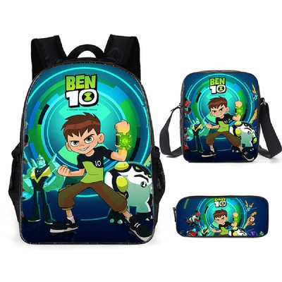 3 pcs Ben 10 Reboot backpack school bags pencil case set laptop bags Mochila