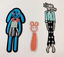 3 Silly Cartoon Characters Embroidered Iron-on Sew-on Patches