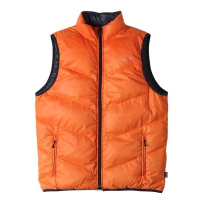 STUSSY Vest Orange Navy Size: L | Nylon Reversible Down Outerwear Used BEEG-0