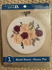 Leisure Arts Blush Roses 4 Embroidery Kit