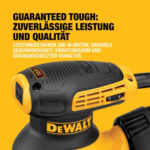 DEWALT 125 mm Exzenterschleifer mit 280 Watt und Staubschutz für präzises Schlei - Bild 2 von 9