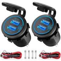 2X 36W Quick Charge 3.0 USB Steckdose 12V/24V Auto Mit Schalter QC 3.0 KFZ