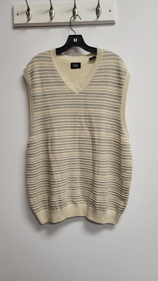 Haggar Big & Tall 男式 3 D 纹理编织奶油毛衣背心,尺寸 XXL (2XL) — 第 2/4 张图片