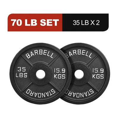 SEE THE PACKAGING Signature Fitness Cast Iron Weight Plates, 2-Inch Hole, 2-Pack or 4-Pack Options