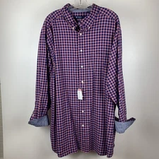 NWT Cremieux Classics Shirt Mens 3XB Retail $89. Checked  Flipped Cuff  3X BIG