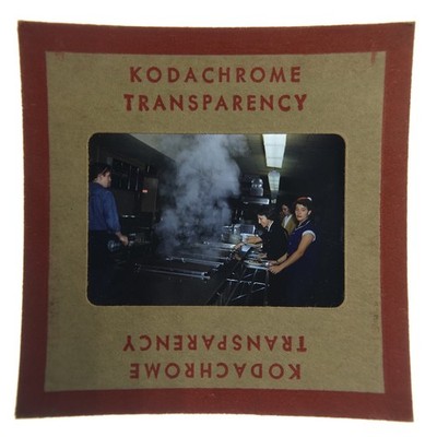 Vintage 35mm Kodachrome Slide 1950s Kitchen Cafeteria Staff Women Uniforms